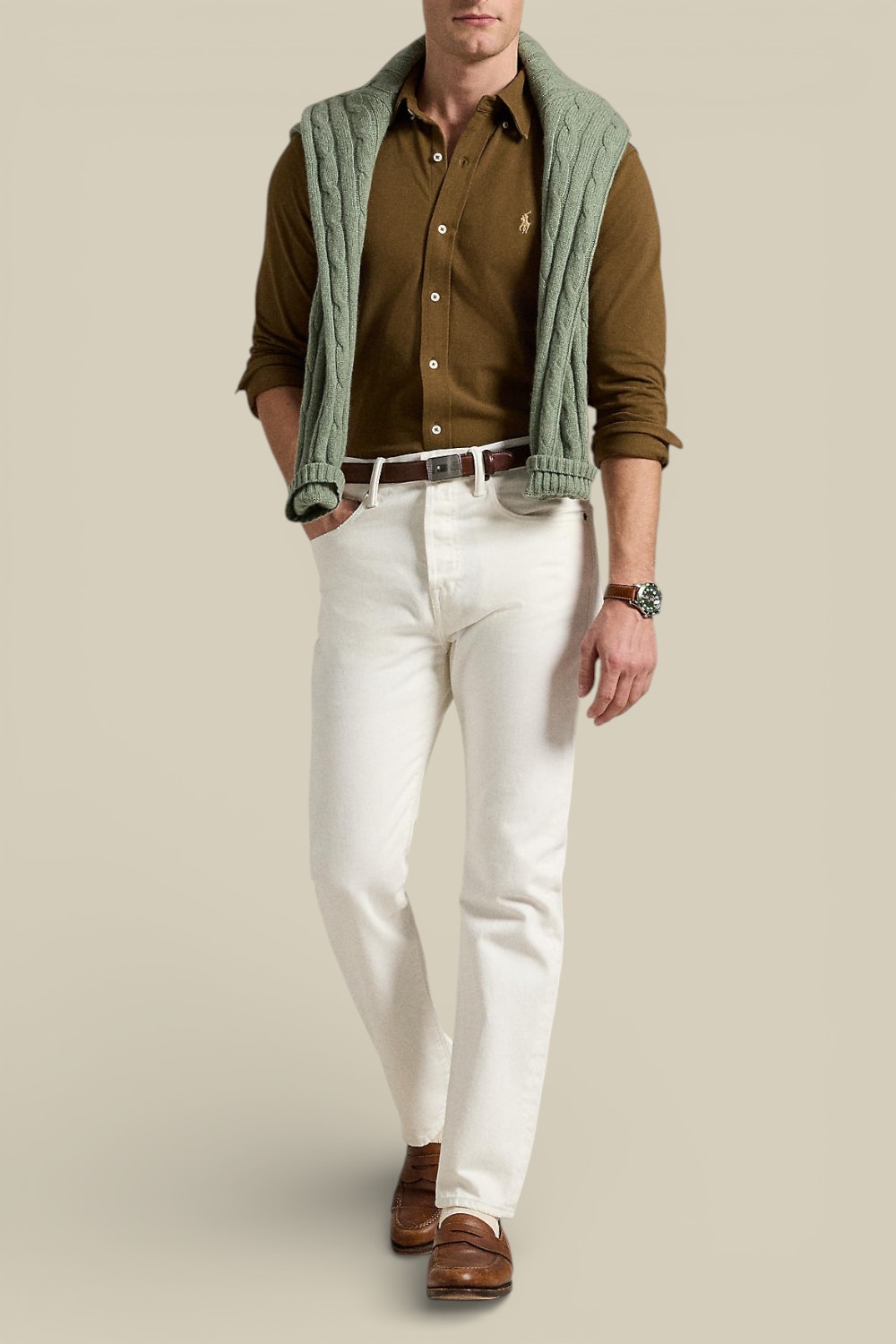 תמונת כל הלוק של חולצה מכופתרת ארוכה